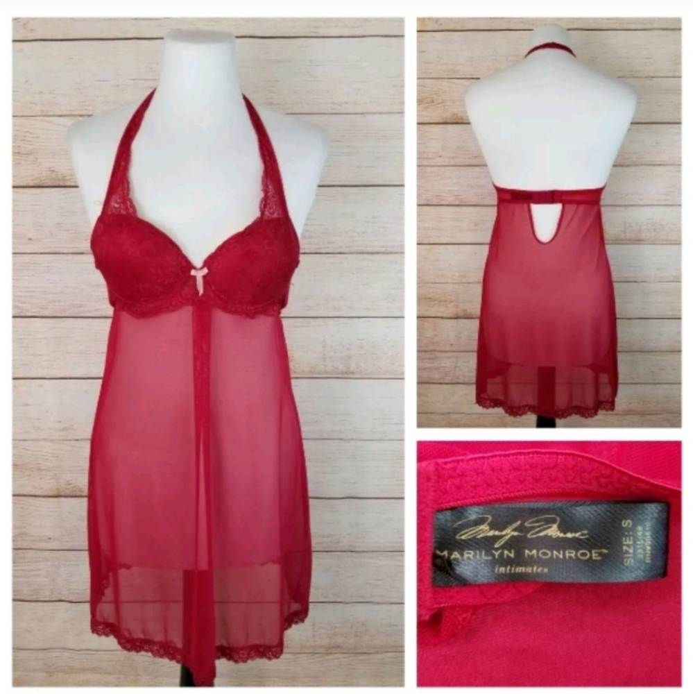 Marilyn Monroe S Red Sexy Halter Chemise Nightie